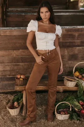Apollo Tan Vegane Wildleder-Hose