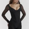 Araminta Schwarzes Langarm-Korsett Araminta Schwarzes Langarm-Korsett