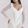 Araminta Weißes Langarm-Mesh-Korsett Araminta Weißes Langarm-Mesh-Korsett