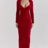 Aria Scarlet Chenille Sweetheart-Kleid Aria Scarlet Chenille Sweetheart-Kleid