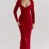 Aria Scarlet Chenille Sweetheart-Kleid Aria Scarlet Chenille Sweetheart-Kleid
