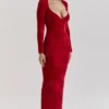 Aria Scarlet Chenille Sweetheart-Kleid Aria Scarlet Chenille Sweetheart-Kleid