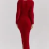 Aria Scarlet Chenille Sweetheart-Kleid Aria Scarlet Chenille Sweetheart-Kleid