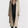 Ariel Beige Trenchcoat aus veganem Leder Ariel Beige Trenchcoat aus veganem Leder