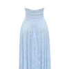 Arietta Midi-Kleid mit Halter-Ausschnitt aus Jacquard mit Bluebell-Blumenmuster Arietta Midi-Kleid mit Halter-Ausschnitt aus Jacquard mit Bluebell-Blumenmuster