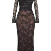 Artemis – Schwarzes Maxikleid aus Spitze Artemis – Schwarzes Maxikleid aus Spitze