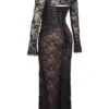 Artemis – Schwarzes Maxikleid aus Spitze Artemis – Schwarzes Maxikleid aus Spitze