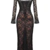 Artemis – Schwarzes Maxikleid aus Spitze Artemis – Schwarzes Maxikleid aus Spitze
