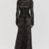 Artemis – Schwarzes Maxikleid aus Spitze Artemis – Schwarzes Maxikleid aus Spitze