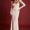 Artemis Vintage-Maxikleid aus cremefarbener Spitze Artemis Vintage-Maxikleid aus cremefarbener Spitze