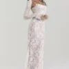 Artemis Vintage-Maxikleid aus cremefarbener Spitze Artemis Vintage-Maxikleid aus cremefarbener Spitze