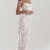 Artemis Vintage-Maxikleid aus cremefarbener Spitze Artemis Vintage-Maxikleid aus cremefarbener Spitze