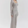Aspen Grey Kaschmir-Strickjacke mit gerippten Bündchen Aspen Grey Kaschmir-Strickjacke mit gerippten Bündchen