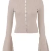 Aster Biscuit Langarm-Strickjacke aus Wolle und Kaschmir Aster Biscuit Langarm-Strickjacke aus Wolle und Kaschmir