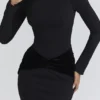 Athena – Langärmliges Maxikleid aus Crêpe-Jersey in Schwarz Athena – Langärmliges Maxikleid aus Crêpe-Jersey in Schwarz