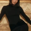 Athena – Langärmliges Maxikleid aus Crêpe-Jersey in Schwarz Athena – Langärmliges Maxikleid aus Crêpe-Jersey in Schwarz