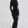 Athena – Langärmliges Maxikleid aus Crêpe-Jersey in Schwarz Athena – Langärmliges Maxikleid aus Crêpe-Jersey in Schwarz