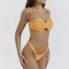 Athens Bikini-Unterteil in Hellorange mit gerafftem, hoch geschnittenem Bein Athens Bikini-Unterteil in Hellorange mit gerafftem, hoch geschnittenem Bein