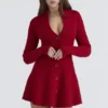 Aubrey Rote Strickjacke aus reiner Schurwolle Aubrey Rote Strickjacke aus reiner Schurwolle