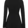 Aubrey – Strickjacke aus schwarzer Wolle als Kleid Aubrey – Strickjacke aus schwarzer Wolle als Kleid