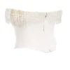 Aubrie Vintage Cremefarbenes Satin-Korsett mit Verzierungen