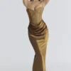 Aurelia Bronze Brokat-Satin-Korsetts-Maxikleid Aurelia Bronze Brokat-Satin-Korsetts-Maxikleid