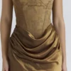 Aurelia Bronze Brokat-Satin-Korsetts-Maxikleid Aurelia Bronze Brokat-Satin-Korsetts-Maxikleid