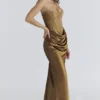 Aurelia Bronze Brokat-Satin-Korsetts-Maxikleid Aurelia Bronze Brokat-Satin-Korsetts-Maxikleid