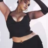 Ava Schwarze Hose mit Falten vorne Ava Schwarze Hose mit Falten vorne