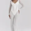 Avalon Weiße Mesh-Hose mit hoher Taille