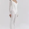 Avalon Weiße Mesh-Hose mit hoher Taille