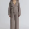 Avery Taupe Wollhose mit weitem Bein Avery Taupe Wollhose mit weitem Bein