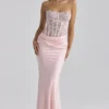 Ayana Rosa Spitzen- und Satin-Maxi-Korsetts-Kleider Ayana Rosa Spitzen- und Satin-Maxi-Korsetts-Kleider