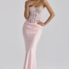 Ayana Rosa Spitzen- und Satin-Maxi-Korsetts-Kleider Ayana Rosa Spitzen- und Satin-Maxi-Korsetts-Kleider
