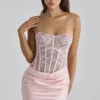 Ayana Rosa Spitzen- und Satin-Maxi-Korsetts-Kleider Ayana Rosa Spitzen- und Satin-Maxi-Korsetts-Kleider