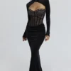 Ayana Schwarzes Maxikleid aus Spitze + Boleros Ayana Schwarzes Maxikleid aus Spitze + Boleros