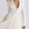 Ayla Cremefarbenes asymmetrisches Skater-Minikleid Ayla Cremefarbenes asymmetrisches Skater-Minikleid