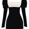 Azaria Mini-Kleid in Schwarz & Vintage-Creme Azaria Mini-Kleid in Schwarz & Vintage-Creme