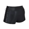 Azora Schwarze Micro-Mini-Shorts aus veganem Leder Azora Schwarze Micro-Mini-Shorts aus veganem Leder