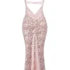 Azzurra – Rosafarbenes Godet-Abendkleid aus Spitze Azzurra – Rosafarbenes Godet-Abendkleid aus Spitze