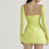 Baby-Limettengrünes Chiffon-Halter-Minikleid Baby-Limettengrünes Chiffon-Halter-Minikleid
