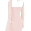 Baby Pink Quartz Chiffon Cutout Halter Mini-Kleid Baby Pink Quartz Chiffon Cutout Halter Mini-Kleid