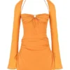 Baby Tangerine Chiffon-Halter-Minikleid Baby Tangerine Chiffon-Halter-Minikleid