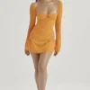 Baby Tangerine Chiffon-Halter-Minikleid Baby Tangerine Chiffon-Halter-Minikleid