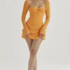 Baby Tangerine Chiffon-Halter-Minikleid Baby Tangerine Chiffon-Halter-Minikleid