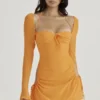 Baby Tangerine Chiffon-Halter-Minikleid Baby Tangerine Chiffon-Halter-Minikleid