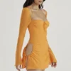 Baby Tangerine Chiffon-Halter-Minikleid Baby Tangerine Chiffon-Halter-Minikleid