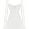 Babydoll Mini-Kleid aus elfenbeinfarbenem Chiffon mit Neckholder Babydoll Mini-Kleid aus elfenbeinfarbenem Chiffon mit Neckholder