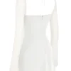 Babydoll Mini-Kleid aus elfenbeinfarbenem Chiffon mit Neckholder Babydoll Mini-Kleid aus elfenbeinfarbenem Chiffon mit Neckholder