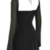BabyDoll Schwarzes Chiffon-Halter-Minikleid BabyDoll Schwarzes Chiffon-Halter-Minikleid